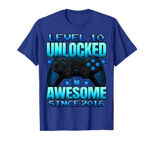 Level 10 Unlocked 10 Year Old Gifts Boys 10th Birthday Boy T-Shirt