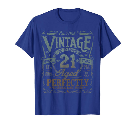 Vintage 2005 Limited Edition 21st Birthday 21 Years Old T-Shirt
