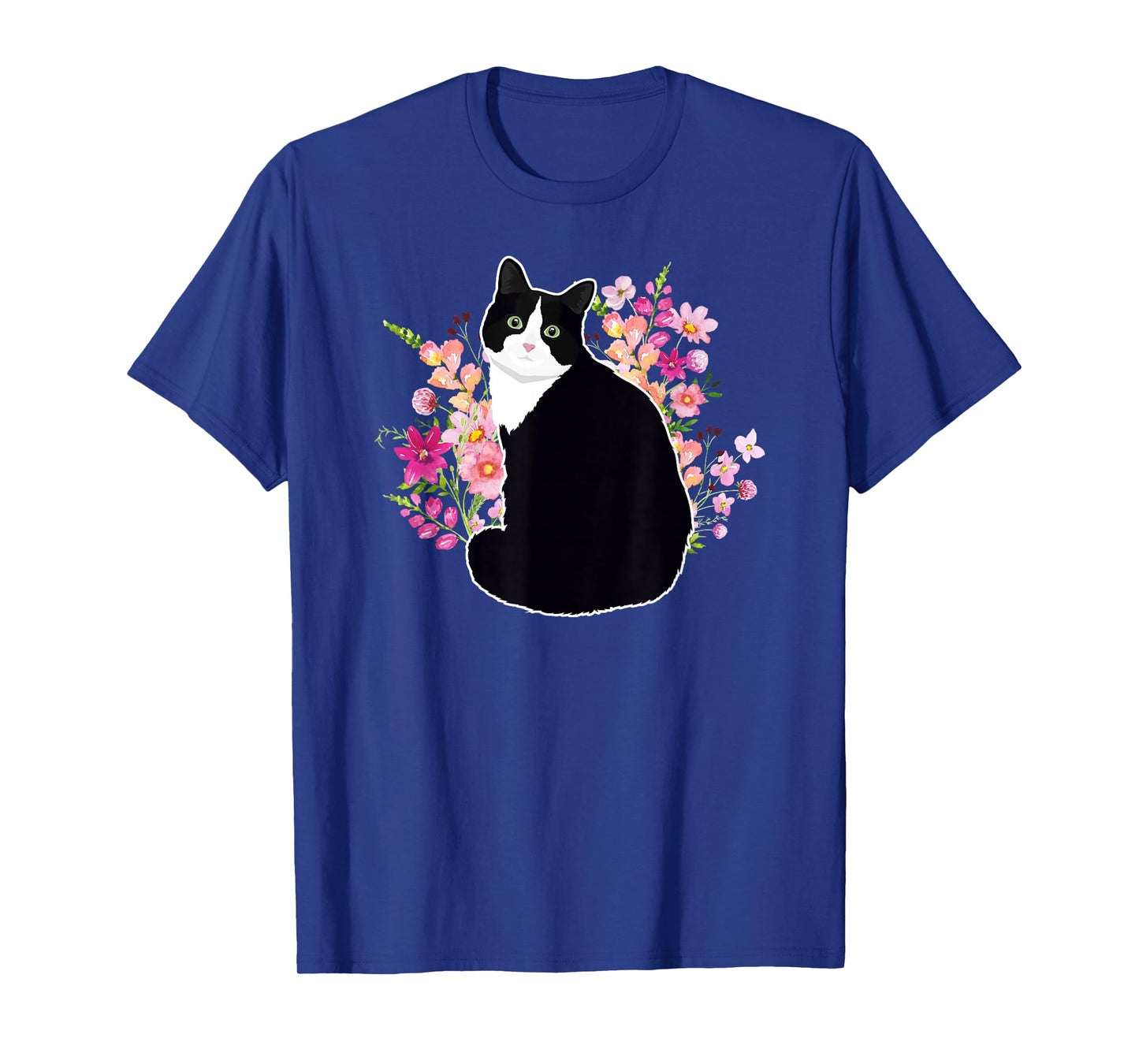 Tuxedo Cat Flowers Tuxedo Cat Owner Tuxedo Cat Lover T-Shirt