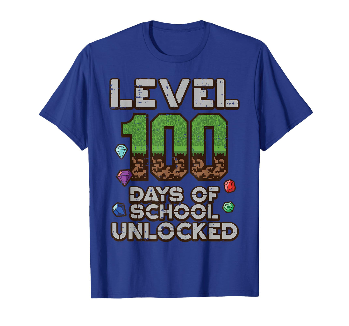 Level 100 Days of School Unlocked Pixel Gamer 100th Day Kid T-Shirt