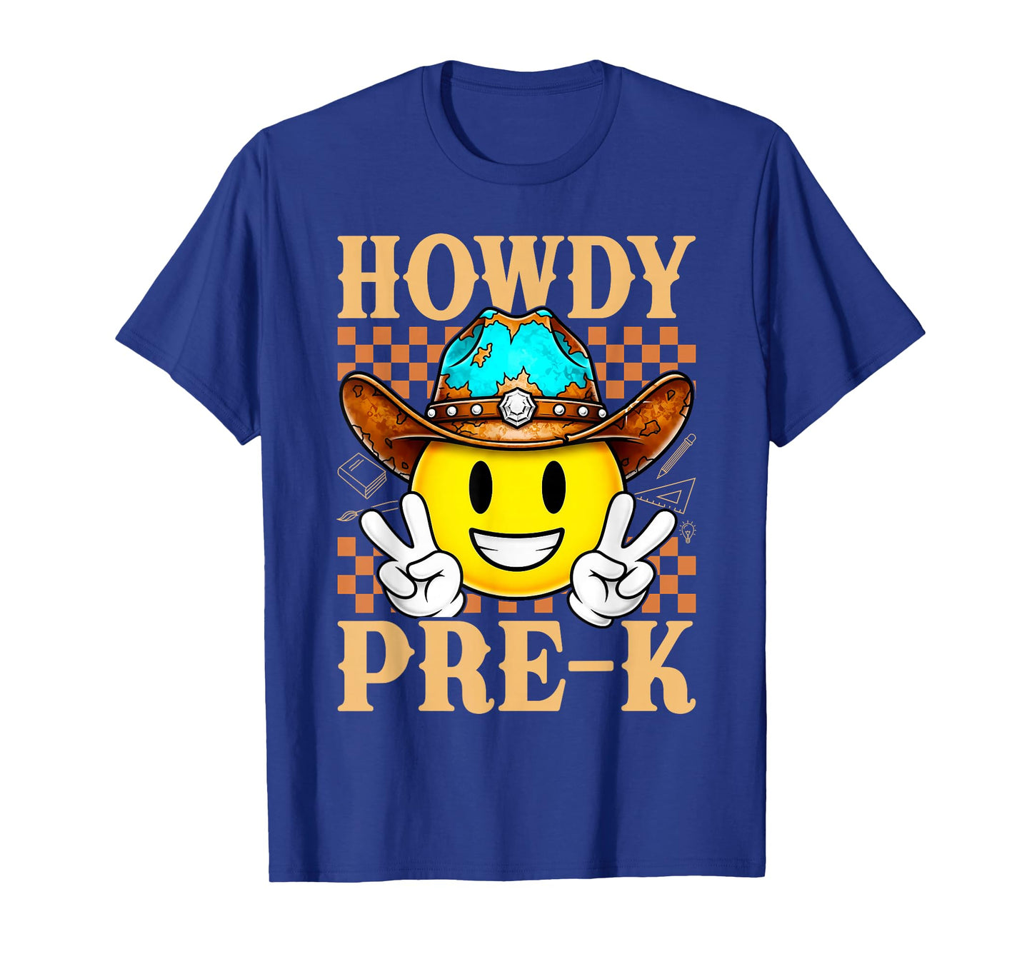 Howdy Pre-K Retro Cowboy Cowgirl Western Teacher Kids T-Shirt