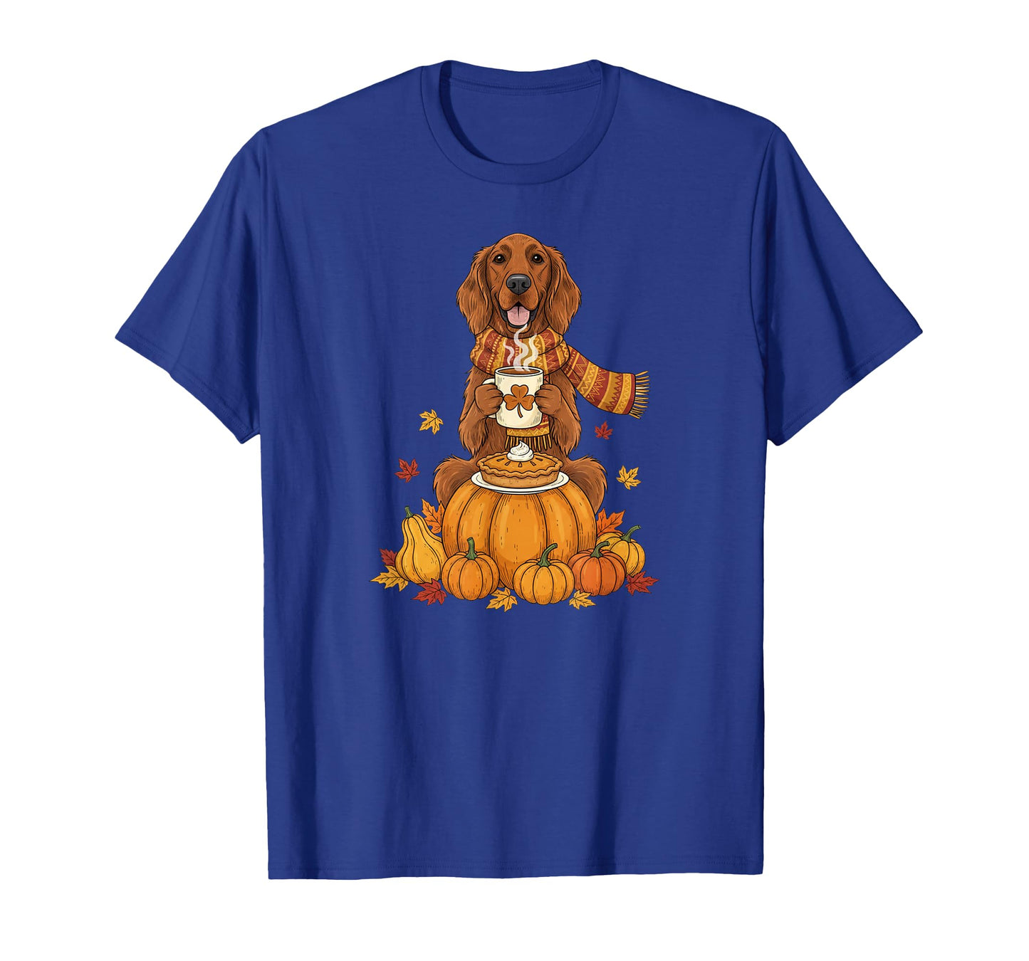 Irish Setter Coffee Autumn Thanksgiving Womens Mens Kids T-Shirt