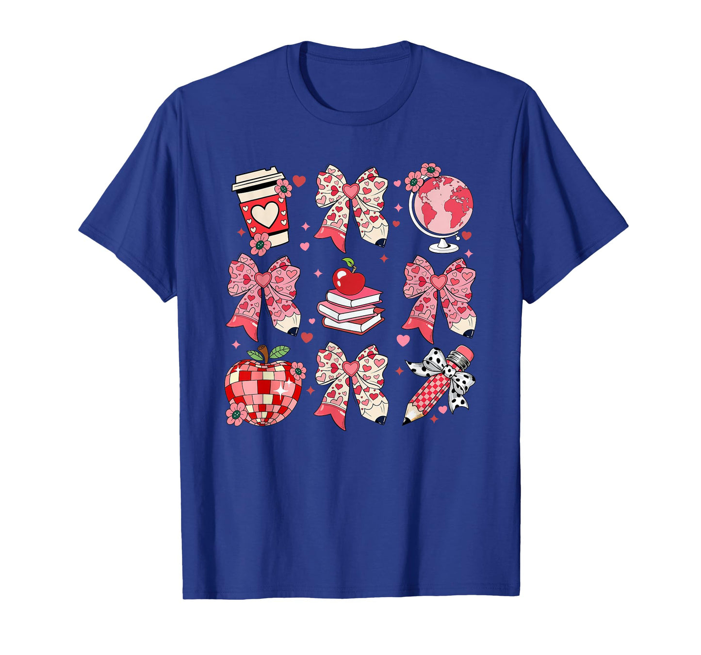 Coquette Bow Leopard Hearts Valentine Day Women Girl Girly T-Shirt