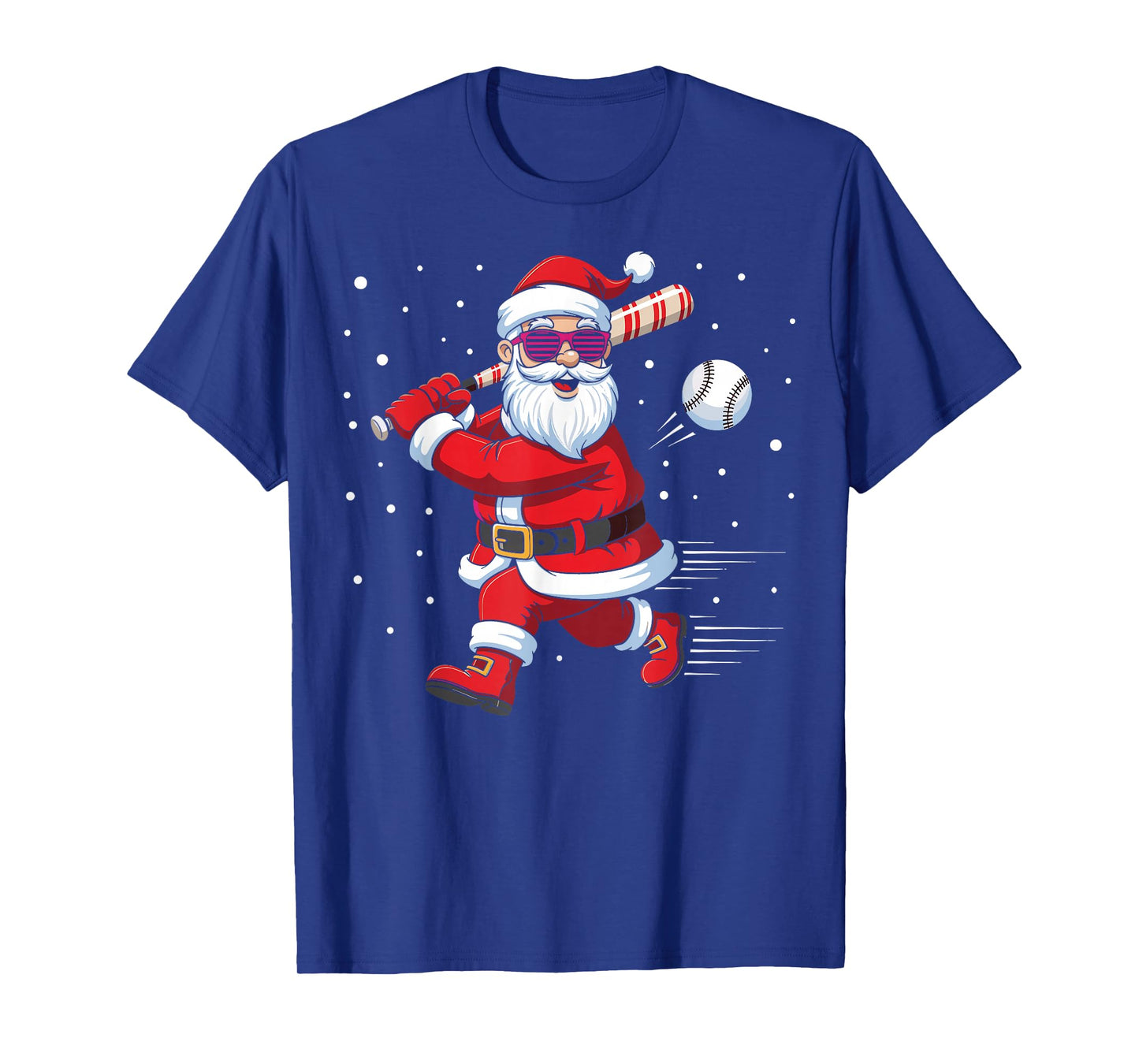 Santa Baseball Christmas Funny Pajamas Xmas Men Kids Boys T-Shirt
