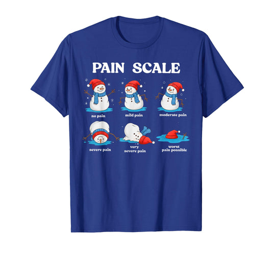 Pain Scale Snowman Funny Nurse Christmas Men Women Kids T-Shirt
