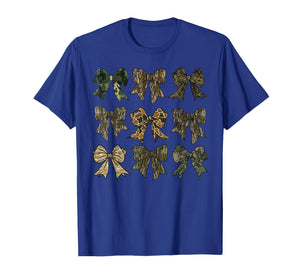 Camouflage Old Camo Bow Camo Coquette Bow Hunting Women Girl T-Shirt