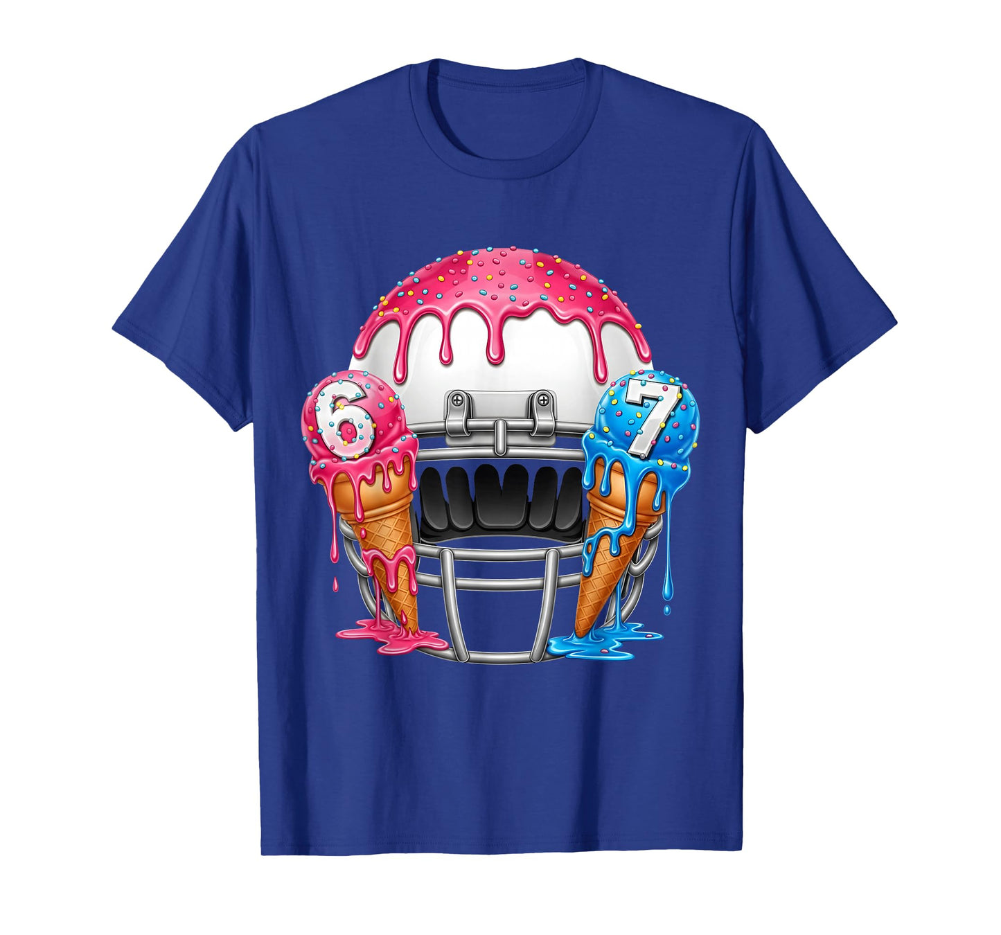 67 Number Ice Cream Drip American Football Art T-Shirt