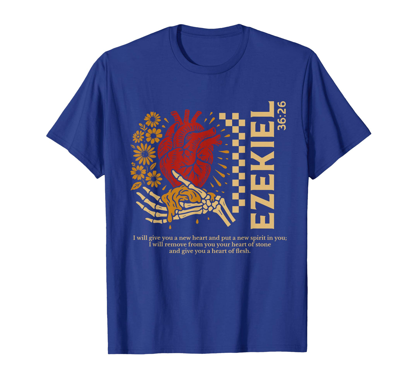 Vintage Ezekiel 36-26 Heart of Flesh Bible Verse Christian T-Shirt