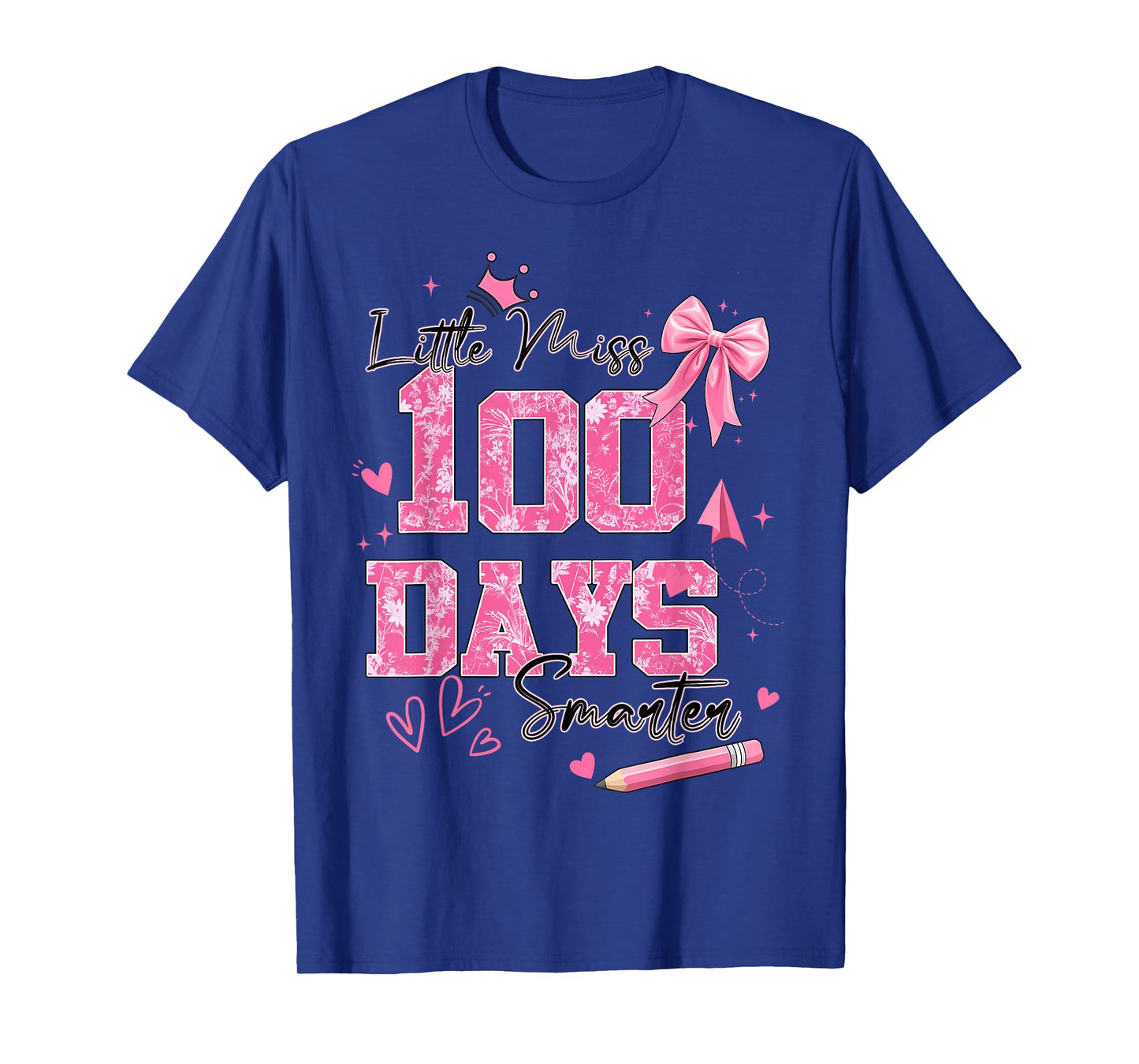 Little Miss 100 Days Smarter Kids Girls 100th Day of School T-Shirt