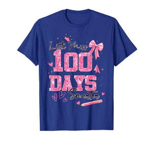 Little Miss 100 Days Smarter Kids Girls 100th Day of School T-Shirt