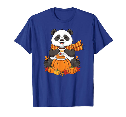 Funny Panda Coffee Autumn Thanksgiving Womens Mens Kids T-Shirt