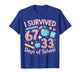 I Survived 67 Plus 33 Days of School for Kids Funny 6 7 Meme T-Shirt