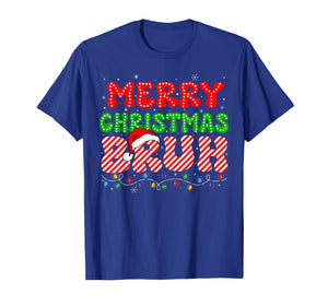 Bruh Merry Christmas Candy Cane Shirts Teen Kids Funny Xmas T-Shirt