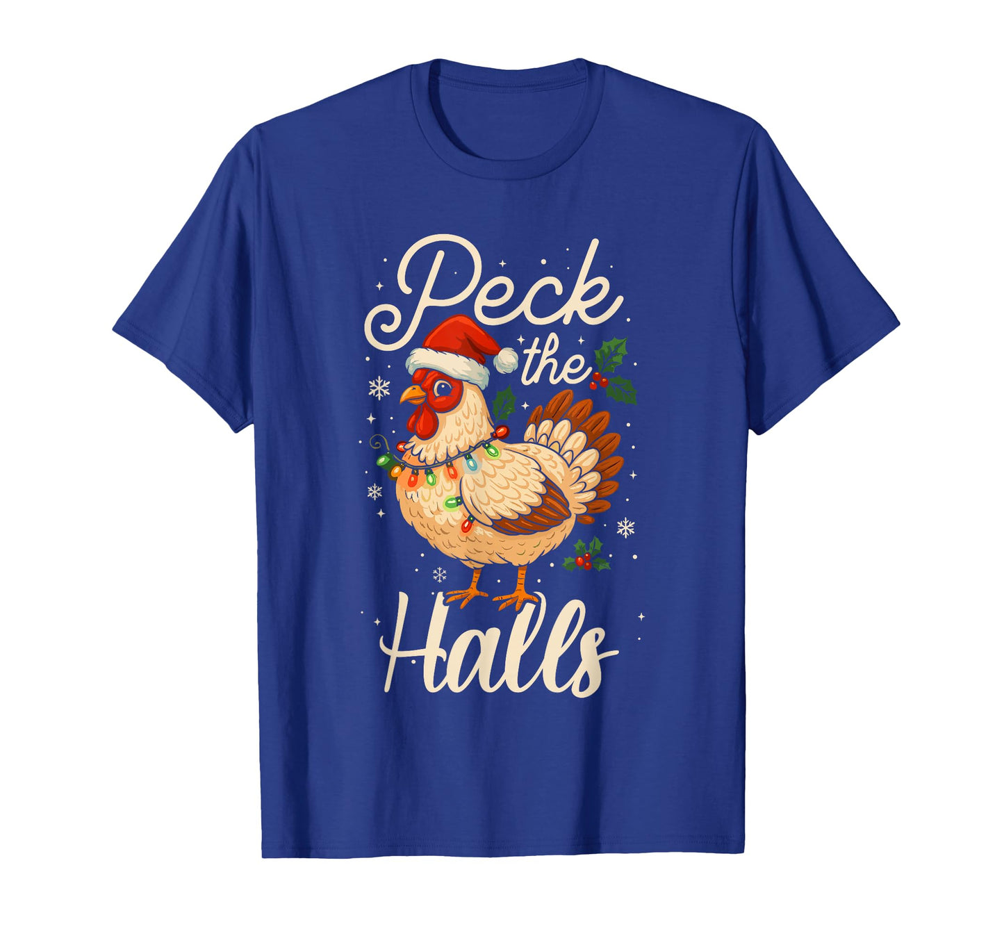 Funny Christmas Chicken Pajamas Shirt, Peck The Halls T-Shirt