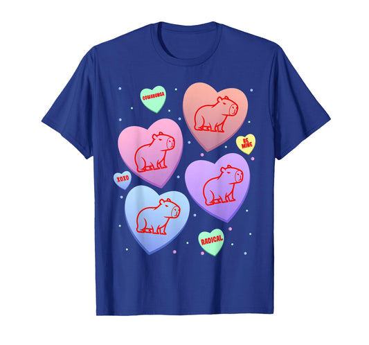 Capybara Candy Heart Pastel Cute Kitten Valentines Day T-Shirt