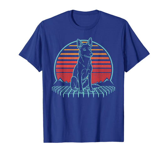 Belgian Malinois Lover Dog Owner Retro Vintage 80s T-Shirt