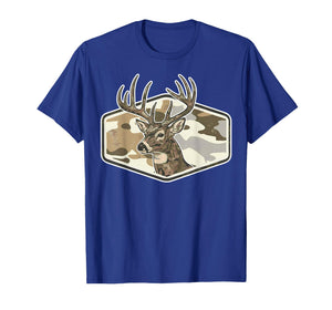 Vintage Whitetail Antlers Deer Camouflage Hunting Buck T-Shirt