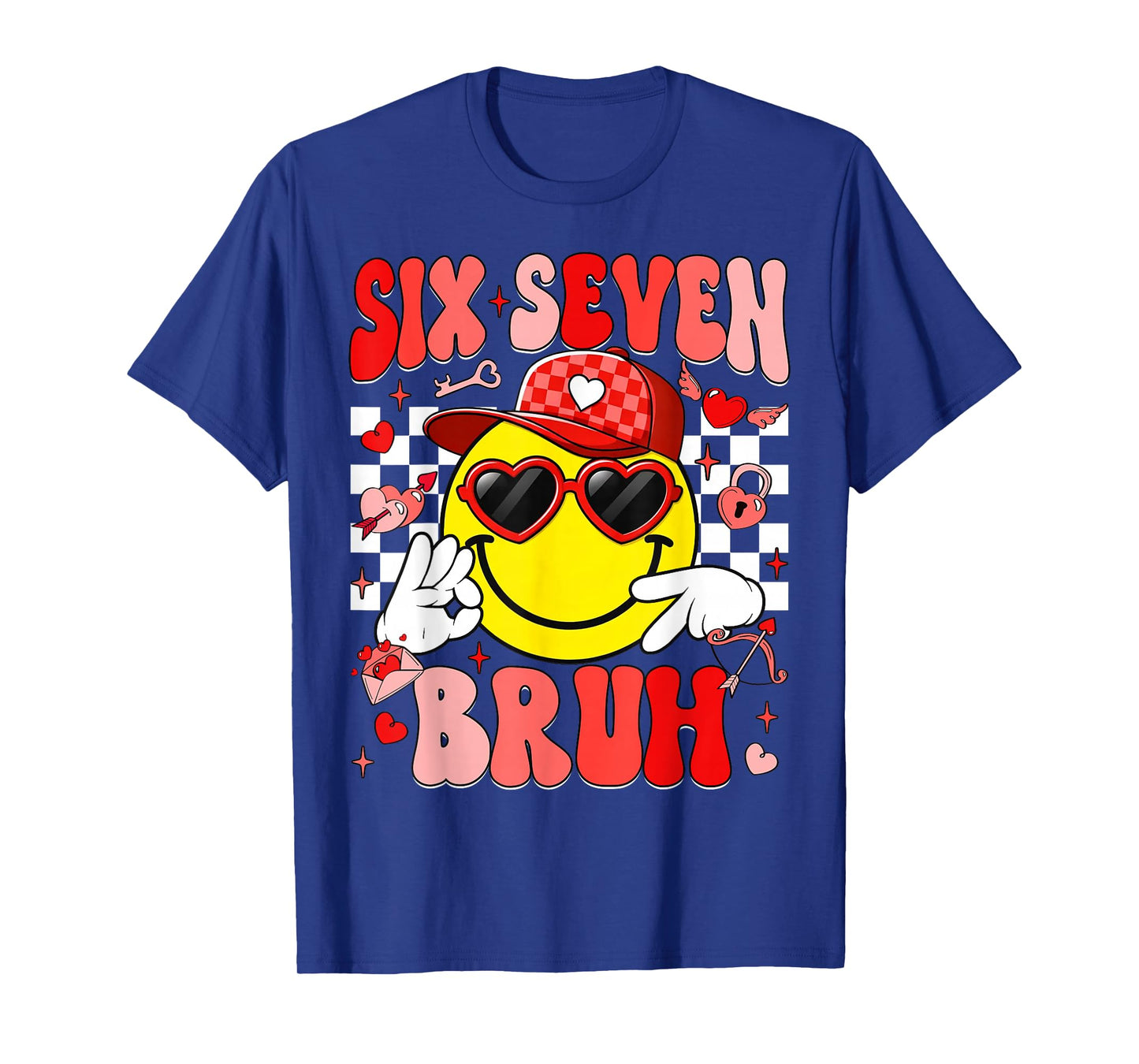 Six Seven Bruh Smile 6 7 Meme Valentines Day Girls Boys Kids T-Shirt