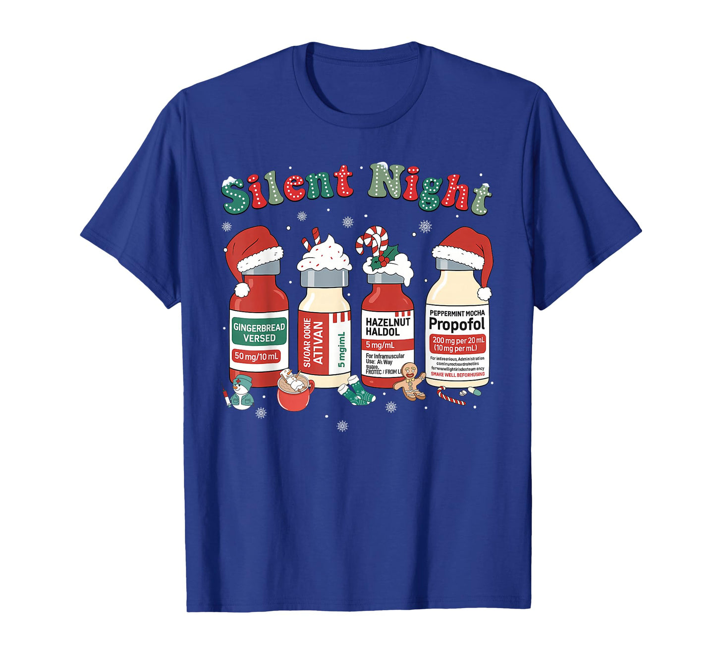 Funny Santa Propofol Silent Night ICU Nurses Merry Christmas T-Shirt