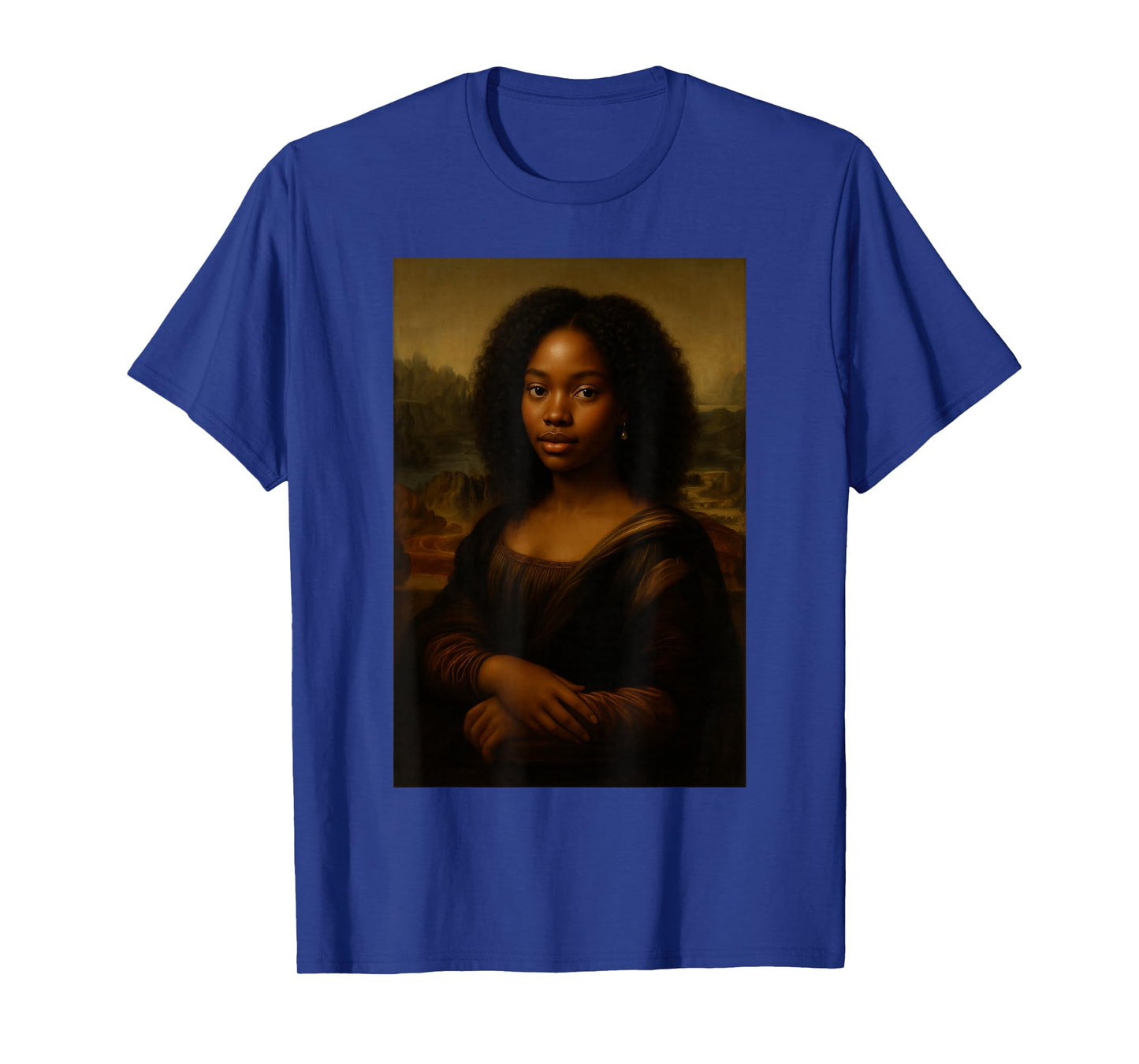 Black Mona Lisa Afro African Melanin Black History Queen T-Shirt