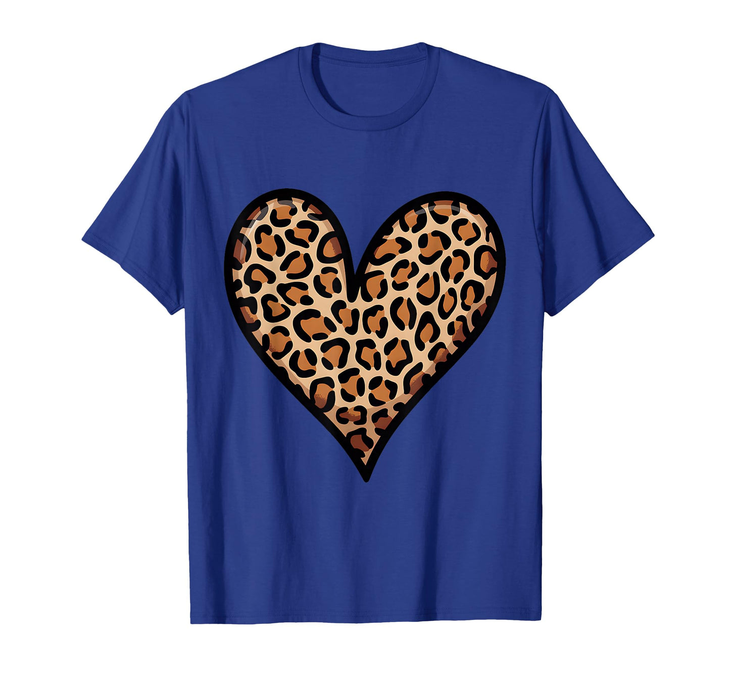 Love Cheetah Leopard Print Heart Valentines for Girls Women T-Shirt
