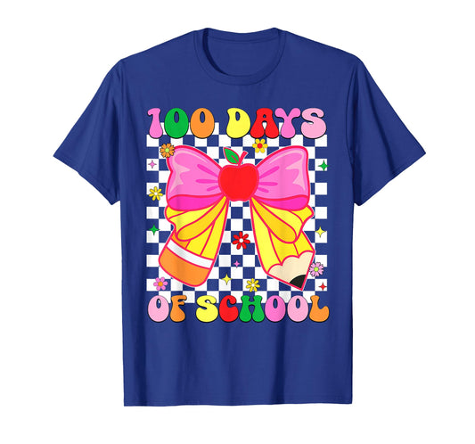 100th Day of School Coquette Bow Pencil 100 Days of School T-Shirt