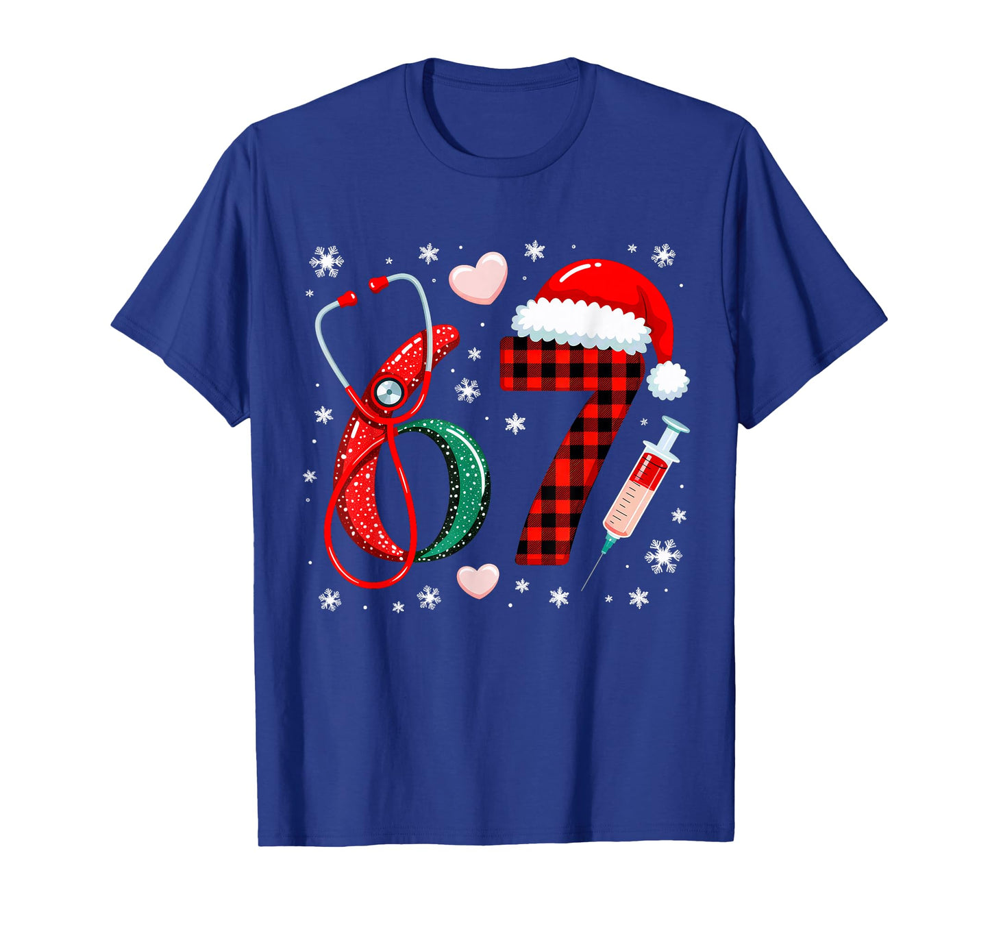 Funny 67 Meme Nurse Six Seven Nursing Festive Christmas T-Shirt