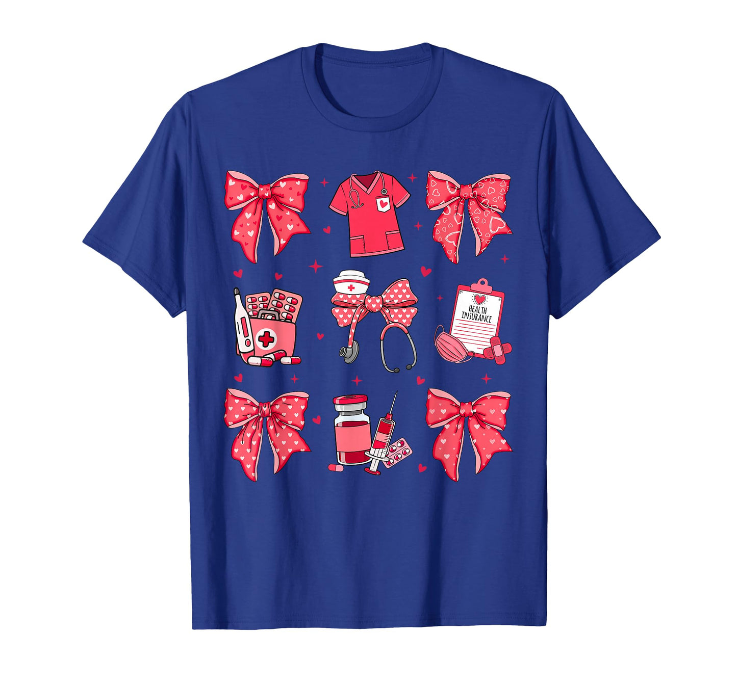 Coquette Bow Stethoscope Valentine RN PCT CNA Nurse Women T-Shirt