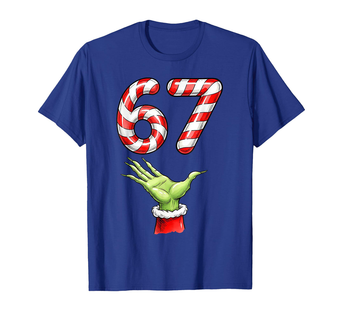Santa Six Seven 67 Meme Christmas 67 Candy Cane Kids Boys T-Shirt