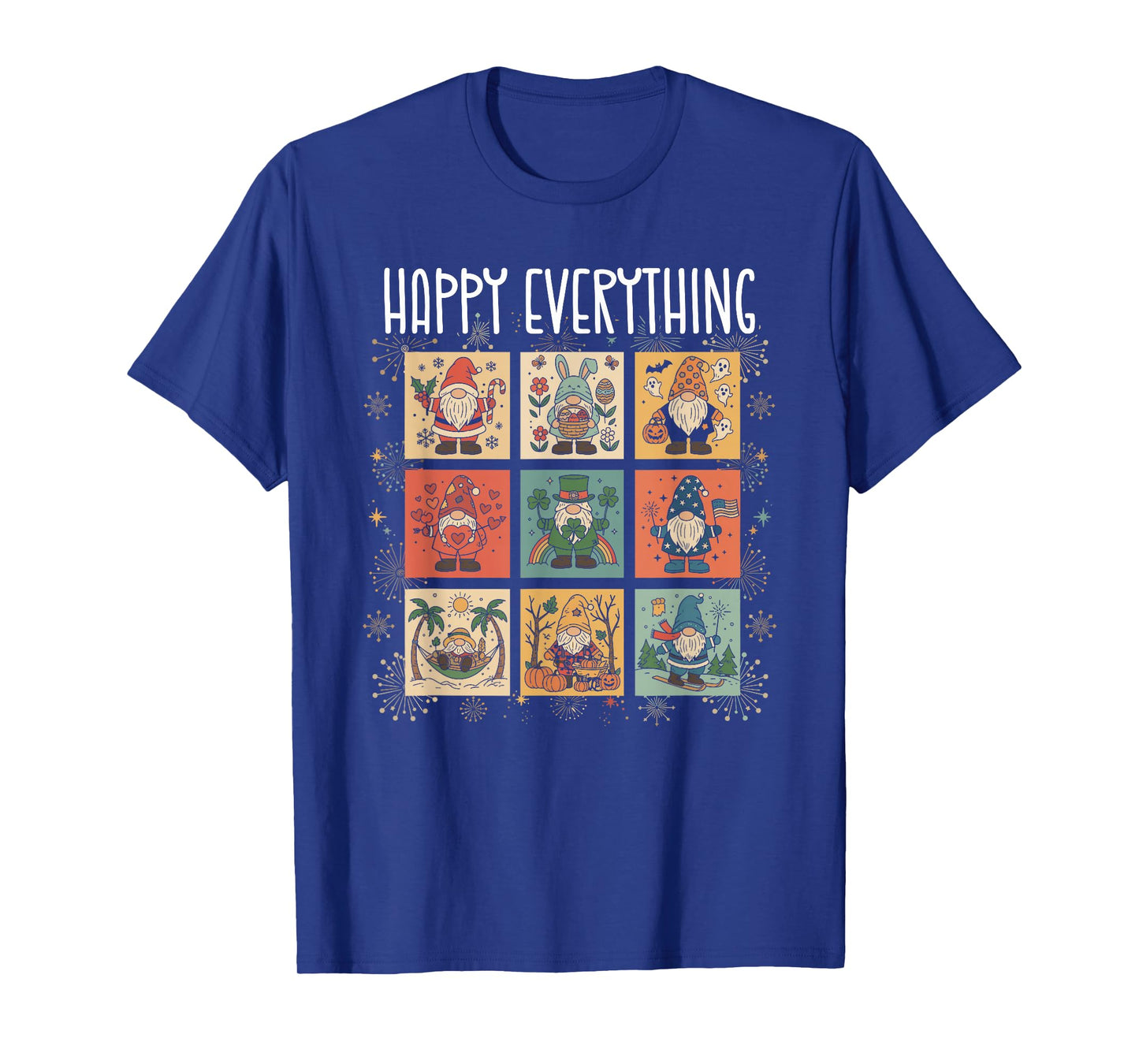 Whimsical Gnome Holiday Collage Happy Everything Christmas T-Shirt
