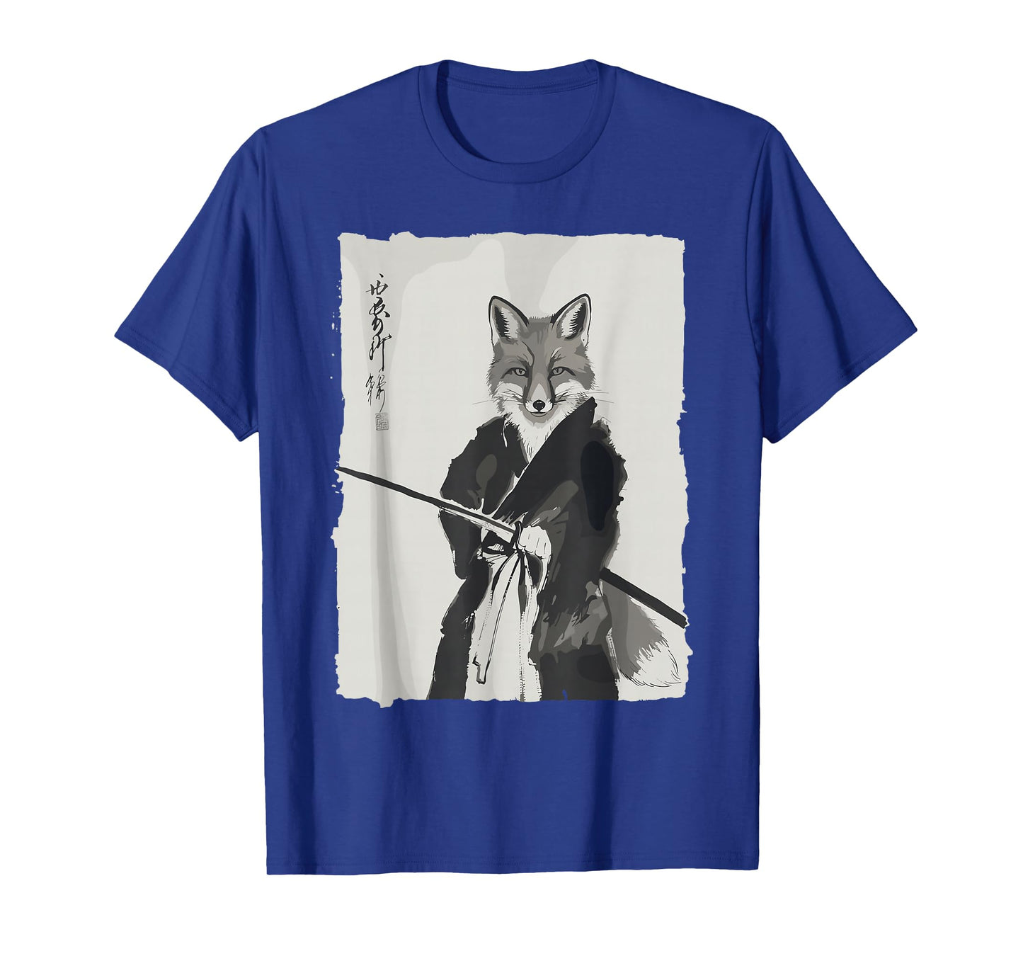 Samurai Fox Shirts for Women Men Vintage Graphic Japanese T-Shirt