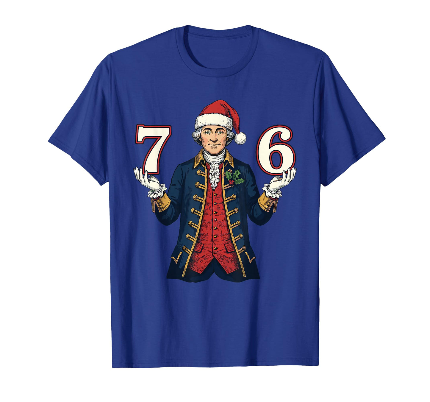 7-6 6-7 Funny George Washington Santa 67 Meme Christmas T-Shirt