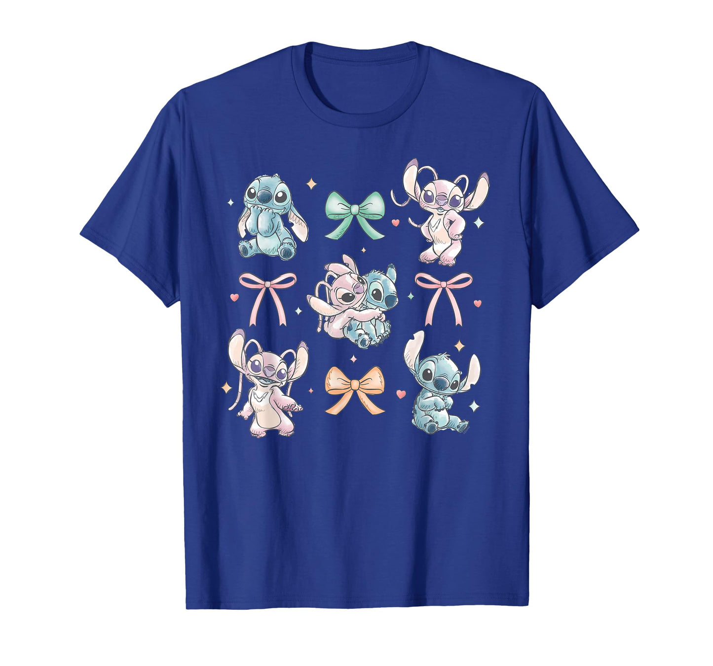 Disney Stitch & Angel Coquette Style Bows Valentine's Day T-Shirt