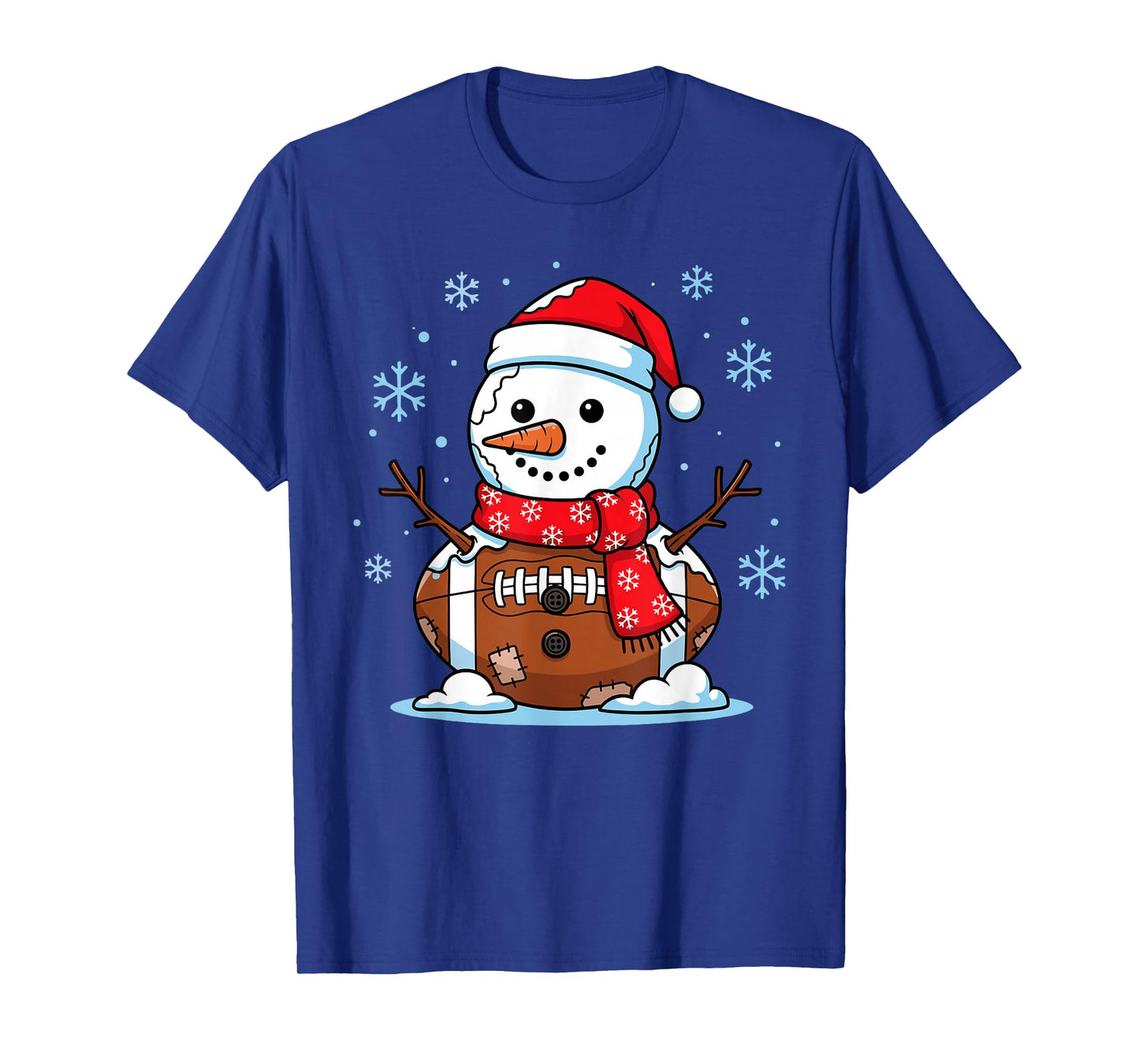 Christmas Football Snowman Kids Football Christmas Men Women T-Shirt