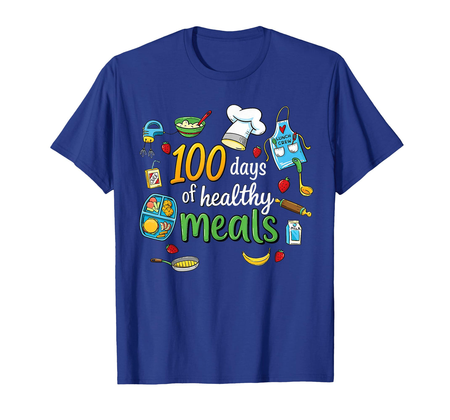 100 Days of Healthy Meals Lunch Lady Shirt School Cafeteria T-Shirt