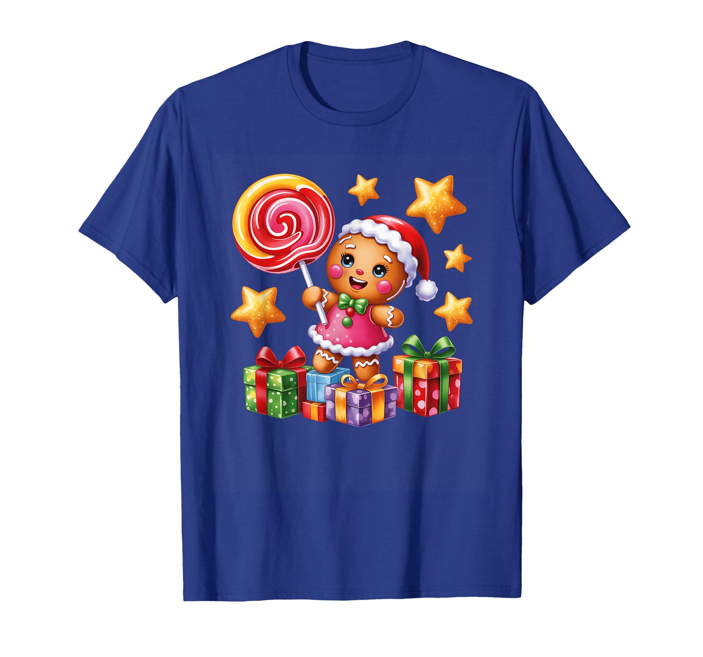 Gingerbread Santa Lollipop Holiday Fun T-Shirt