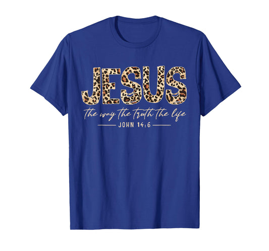 Christian Jesus The Way The-Truth The Life Leopard Bible T-Shirt
