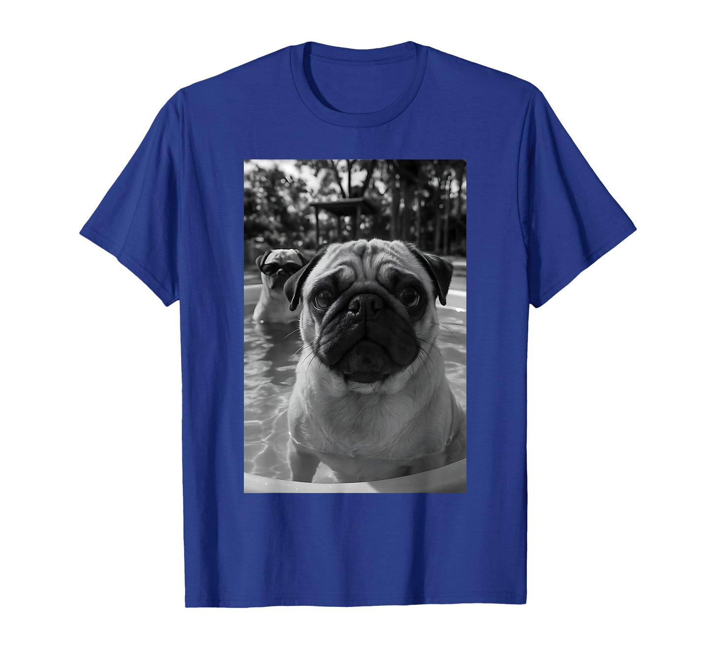 Pug Pool Selfie Cute Dog Photography Sunglasses Women Men T-Shirt
