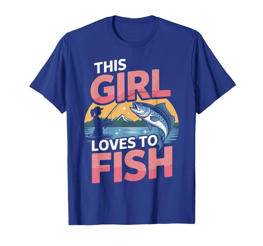 This Girl Loves to Fish Fishing Girls T-Shirt