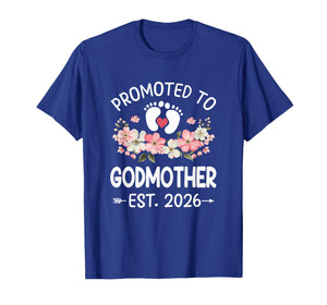 Promoted to Godmother 2026 First Time Floral New Godmother T-Shirt