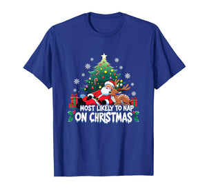 Most Likely to Nap On Christmas Funny Holiday T-Shirt