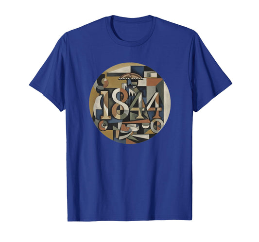 1844 Abstract Cubist Design – Vintage Modern Geometric Art T-Shirt