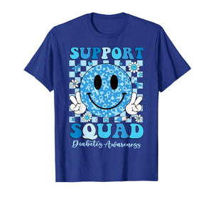 Support Squad Diabetes Awareness Shirt Blue Smile T1D Type 1 T-Shirt