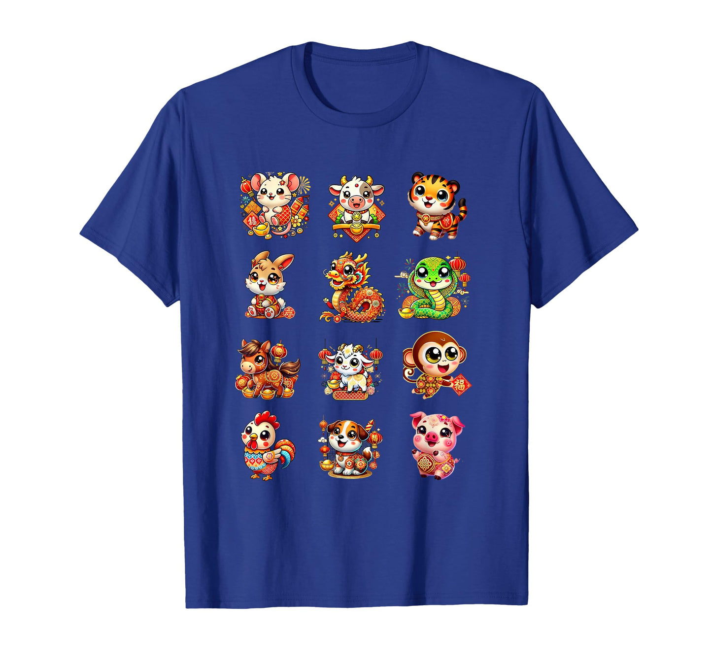 Chinese New Year Cute 12 Zodiac Animal Signs Lunar New Year T-Shirt