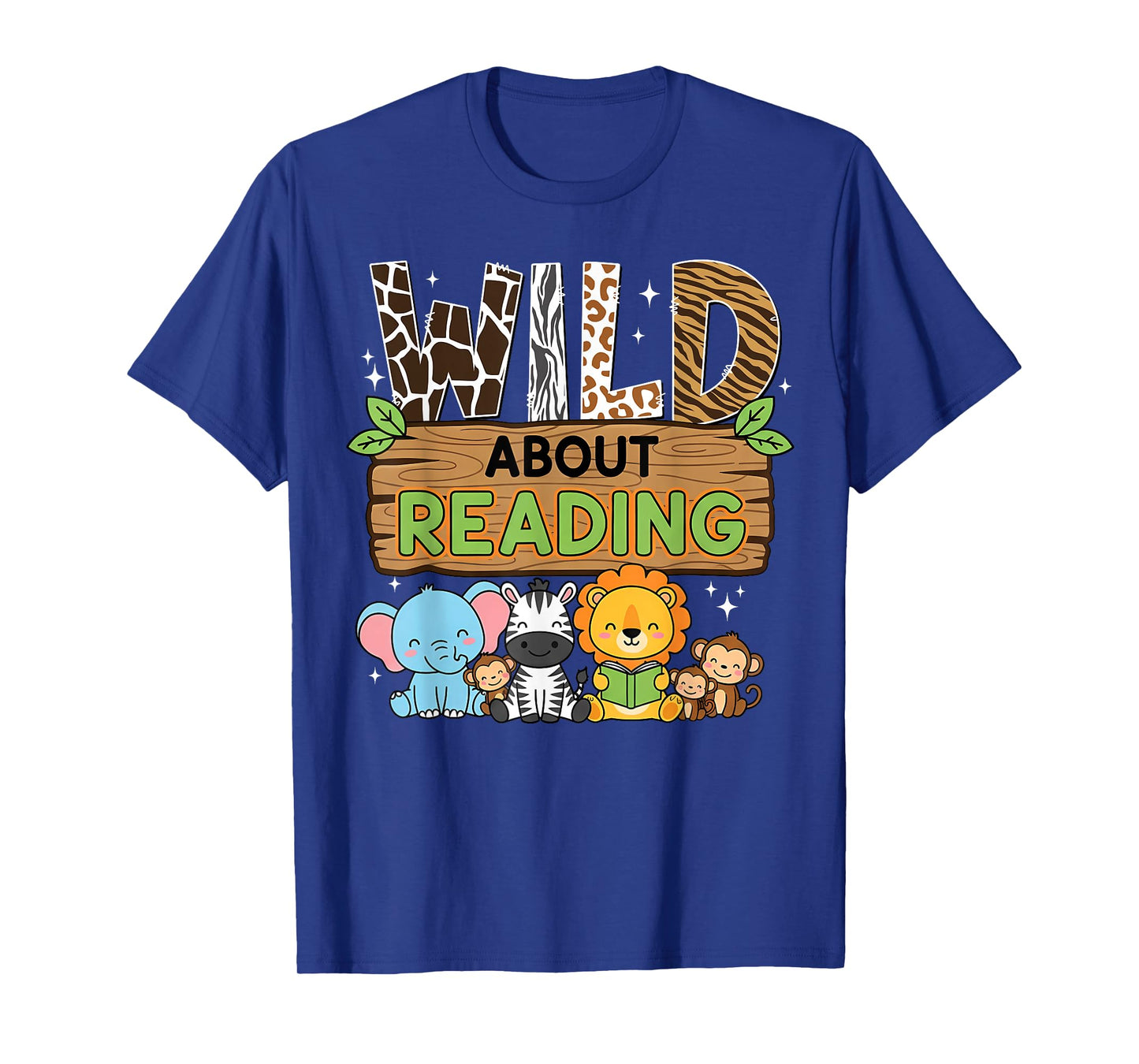 Zoo Animals Wild About Reading Books Reader Lover Librarian T-Shirt