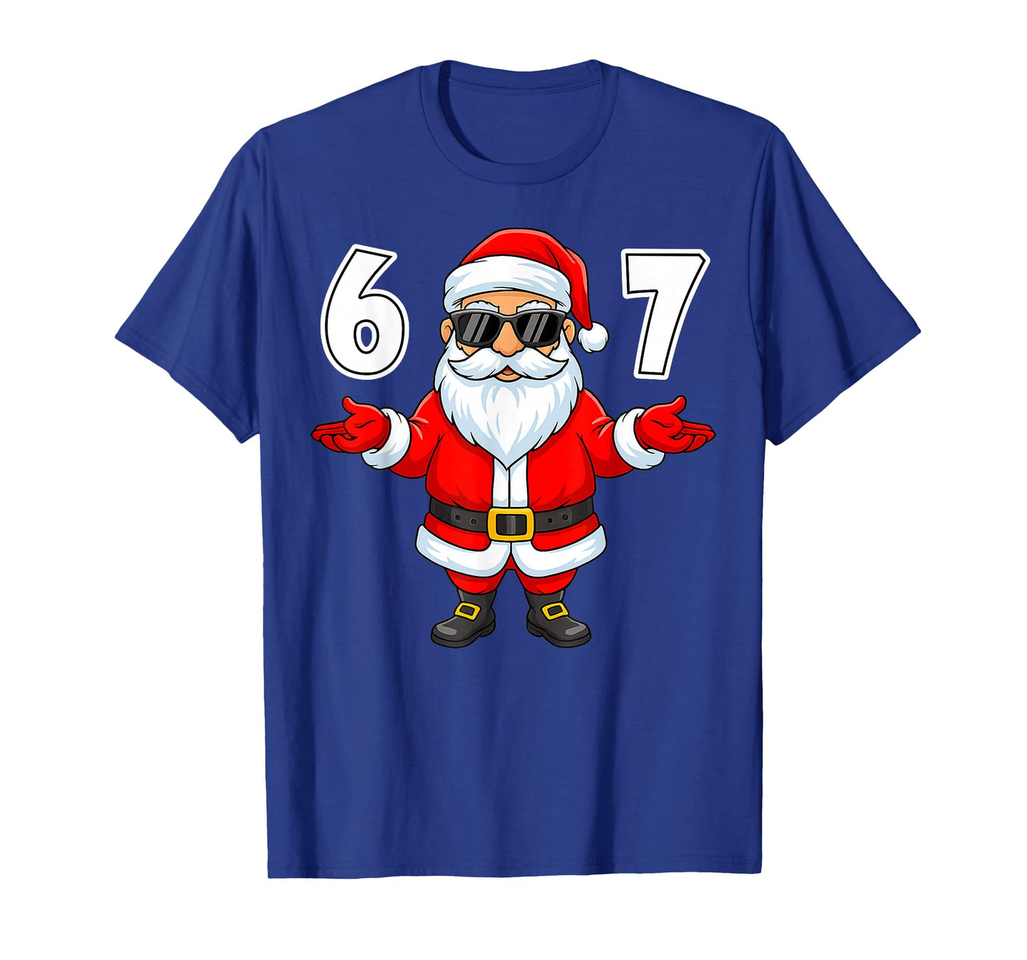 67 Meme Six Seven Number 6 7 Funny Santa Xmas Christmas T-Shirt