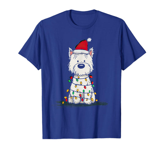West Highland White Terrier Christmas Graphics Dog Lights T-Shirt