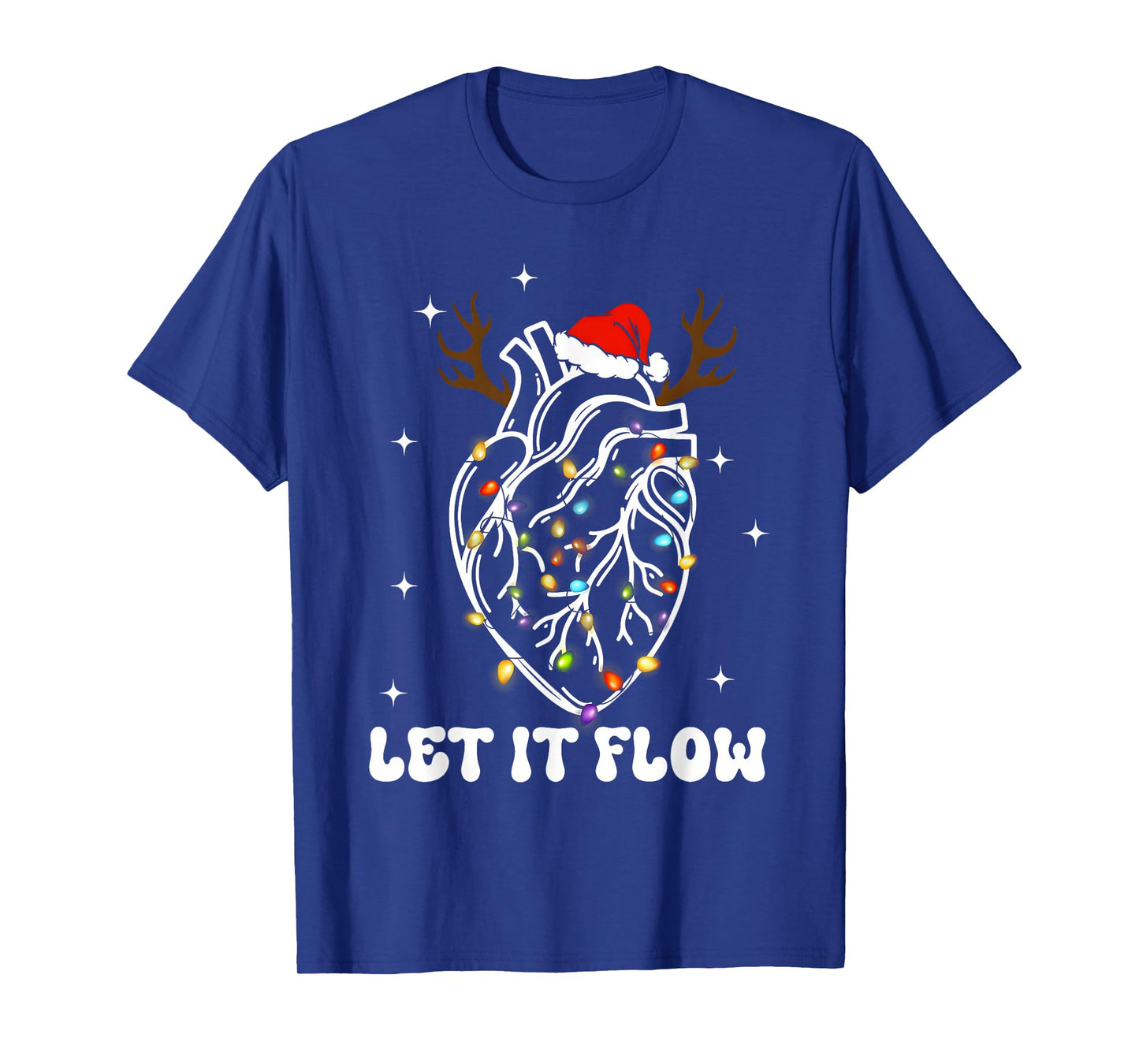 Let It Flow Anatomy Heart Cardiac Nurse Santa Hat T-Shirt