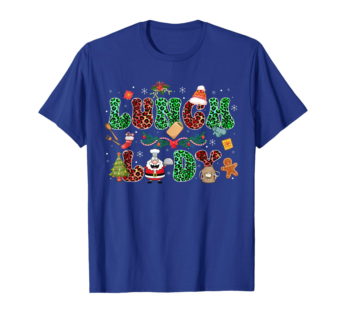 Xmas Cafeteria Worker Christmas School Lunch Lady Christmas T-Shirt
