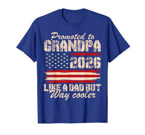 Promoted to Grandpa Est 2026 Soon to be New Grandad US Flag T-Shirt
